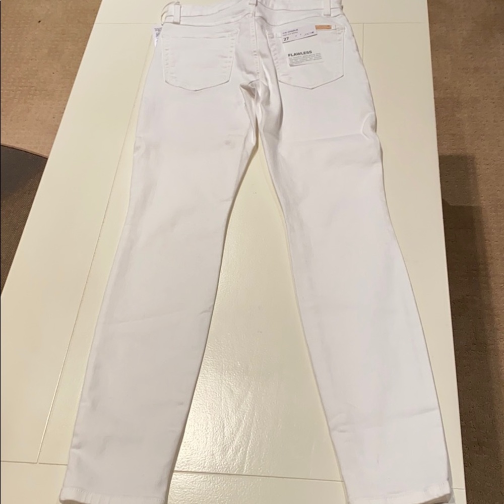 New white Joe’s jeans.